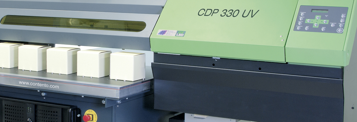 Contento Digitaldrucklösungen: Bedruckung von Materialien bis 220 mm Höhe